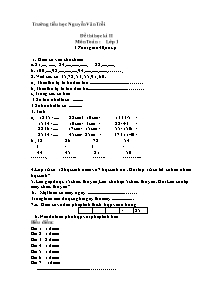Đề thi học kì II Toán cấp Tiểu học - Trường Tiểu học Nguyễn Văn Trỗi