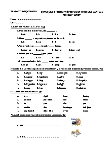 Đề thi học sinh giỏi Tiếng anh Lớp 4 - Năm học 2009-2010 - Trường Tiểu học Đống Đa