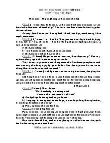 Đề thi học sinh giỏi Tiếng việt Khối 5 - Đề 1