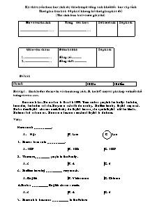 Đề thi Olympic Tiếng anh cấp Tiểu học - Năm học 2010-2011