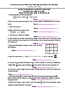 Đề thi Olympic toán tuổi thơ cấp huyện Lớp 5 - Năm học 2012-2013