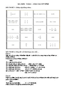 Đề thi Violympic môn Toán Lớp 5 vòng 18 - Năm học 2011-2012