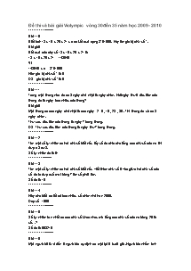 Đề thi Violympic môn Toán Lớp 5 - Vòng 30 đến 35 - Năm học 2009-2010