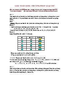 Giải bài toán bằng Phương pháp loại trừ Lớp 5