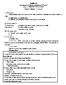 Giáo án Tiếng anh Lớp 4 - Tuần 5+6 - Năm học 2010-2011