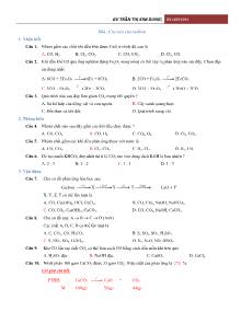 Bài tập ôn môn Hóa học Lớp 9 - Bài: Các oxit của cacbon - Trần Thị Kim Dung (Có đáp án)