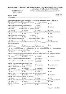 Đề tham khảo thi Trung học phổ thông Quốc gia môn Tiếng Đức năm 2017 - Mã đề: 3 - Bộ Giáo dục và Đào tạo