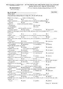 Đề tham khảo thi Trung học phổ thông Quốc gia môn Tiếng Pháp năm 2017 - Mã đề: 3 - Bộ Giáo dục và Đào tạo