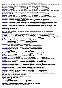 Đề thi THPT Quốc gia môn Tiếng Anh năm 2017
