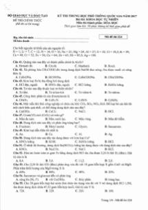 Đề thi Trung học phổ thông Quốc gia môn Hóa học năm 2017 - Mã đề thi: 224 - Bộ Giáo dục và Đào tạo (Kèm đáp án)