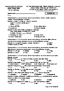 Đề thi Trung học phổ thông Quốc gia môn Tiếng Anh năm 2017 - Mã đề thi: 422 - Bộ Giáo dục và Đào tạo (Kèm đáp án)