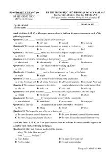 Đề thi Trung học phổ thông Quốc gia môn Tiếng Anh năm 2017 - Mã đề: 403 - Bộ GD &ĐT (Kèm đáp án)