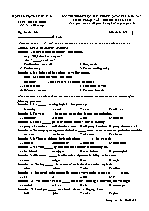 Đề thi Trung học phổ thông Quốc gia môn Tiếng Anh năm 2017 - Mã đề thi: 413 - Bộ Giáo dục và Đào tạo (Kèm đáp án)
