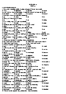 Bài tập bổ trợ nâng cao môn Tiếng Anh Lớp 10 - Test 10 (Có đáp án)
