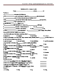 Bài tập ôn môn Tiếng Anh Khối 10 Sách Thí điểm - Unit 1: Family life