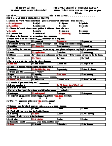 Đề kiểm tra học kì II môn Tiếng Anh Lớp 10 - Đề 2 - Năm học 2016-2017 - Trường THPT Đinh Tiên Hoàng (Có đáp án)