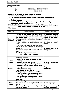Giáo án Tiếng Anh Lớp 10 - Period 20 to 24, Unit 4: Special Education - Năm học 2008-2009 - Nguyễn Văn Tạo