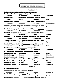 Bài tập Tiếng Anh 11 Global Success - Unit 2: The generation gap
