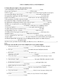 Bài tập Tiếng Anh Lớp 10 - Unit 3: Simple past or past perfect