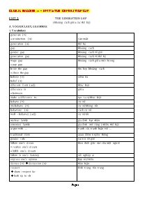 Bài tập Tiếng Anh Lớp 11(Global success) - Unit 2: The generation gap