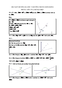 Bài tập Toán Lớp 7 - Chương III: Góc và đường thẳng song song
