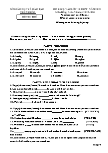 Đề khảo sát chất lượng vào Lớp 10 THPT môn Tiếng Anh - Năm học 2023-2024 - Sở GD&ĐT Thanh Hóa (Có đáp án)