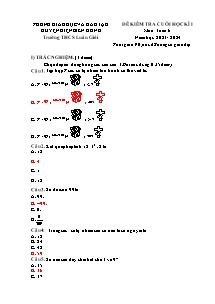 Đề kiểm tra cuối học kì I môn Toán 6 - Năm học 2023-2024 - Trường THCS Luân Giói - Đề 4 (Có đáp án)