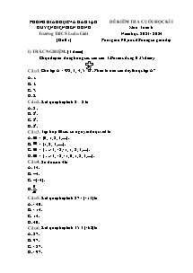 Đề kiểm tra cuối học kì I môn Toán 6 - Năm học 2023-2024 - Trường THCS Luân Giói - Đề 1 (Có đáp án)