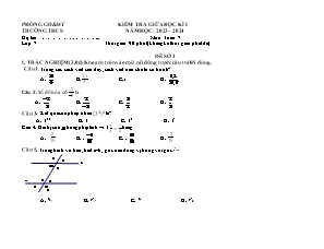 Đề kiểm tra giữa học kì I môn Toán Lớp 7 (Kết nối tri thức và cuộc sống) - Năm học 2023-2024