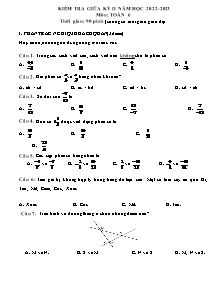 Đề kiểm tra giữa kỳ II môn Toán 6 - Năm học 2022-2023 (Có đáp án)