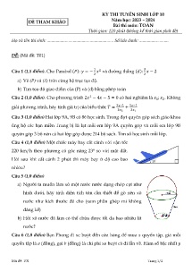 Đề tham khảo thi tuyển sinh vào Lớp 10 THPT môn Toán - Năm học 2023-2024 - Mã đề T01