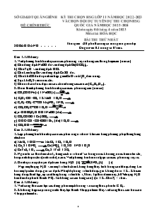 Đề thi chọn học sinh giỏi Lớp 11 và chọn đội tuyển dự thi chọn học sinh giỏi Quốc gia môn Hóa học - Năm học 2023-2024 - Sở GD&ĐT Quảng Bình (Có đáp án)