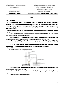 Đề thi chọn học sinh giỏi Lớp 12 THPT cấp tỉnh môn Hóa học - Năm học 2022-2023 - Sở GD&ĐT Bình Thuận (Có đáp án)