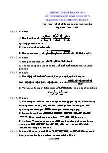 Đề thi chọn học sinh giỏi môn Toán Lớp 9 - Năm học 2020-2021 - Phòng GD&ĐT Thanh Oai (Có đáp án)