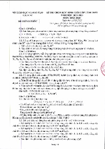 Đề thi chọn học sinh giỏi tỉnh THPT môn Hóa học Lớp 11 - Năm học 2022-2023 - Sở GD&ĐT Lào Cai (Có đáp án)