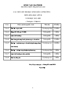 Đề thi học sinh giỏi cấp trường môn Hóa học Lớp 10 - Năm học 2021-2022 - Trường THPT Phạm Ngũ Lão (Có đáp án)