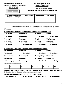 Đề thi học sinh giỏi môn Tiếng Anh Lớp 9 - Năm học 2018-2019 - Phòng GD&ĐT Krông Pắc (Có đáp án)