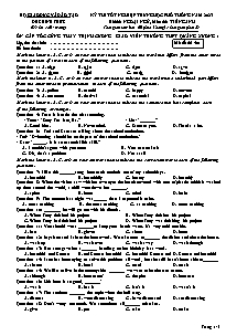 Đề thi tốt nghiệp Trung học Phổ thông năm 2023 môn Tiếng Anh - Mã đề thi 401