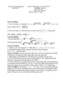 Đề thi tuyển sinh vào lớp 10 THPT môn Toán (Chuyên) - Năm học 2023-2024 - Sở GD&ĐT Thanh Hóa