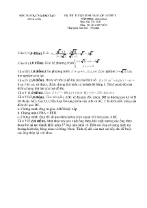 Đề thi tuyển sinh vào lớp 10 THPT môn Toán (Chuyên) - Năm học 2023-2024 - Sở GD&ĐT An Giang