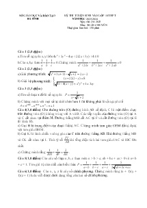 Đề thi tuyển sinh vào lớp 10 THPT môn Toán (Chuyên) - Năm học 2023-2024 - Sở GD&ĐT Hà Tĩnh