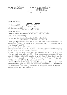 Đề thi tuyển sinh vào lớp 10 THPT môn Toán (Chuyên V2) - Năm học 2023-2024