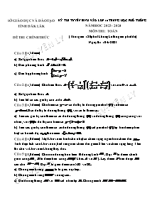 Đề thi tuyển sinh vào Lớp 10 THPT môn Toán - Năm học 2023-2024 - Sở GD&ĐT Đắk Lắk (Có đáp án)
