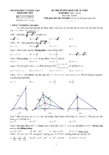 Đề thi tuyển sinh vào Lớp 10 THPT môn Toán - Năm học 2023-2024 - Sở GD&ĐT Phú Yên