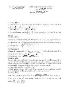 Đề thi tuyển sinh vào lớp 10 THPT vòng 2 môn Toán (Chuyên) - Năm học 2023-2024 - Sở GD&ĐT Thừa Thiên Huế