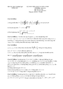 Đề thi tuyển sinh vào lớp 10 THPT vòng 2 môn Toán (Chuyên) - Năm học 2023-2024 - Sở GD&ĐT Vũng Tàu