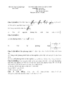 Đề thi tuyển sinh vào lớp 10 THPT vòng 2 môn Toán (Chuyên) - Năm học 2023-2024 - Sở GD&ĐT Trà Vinh