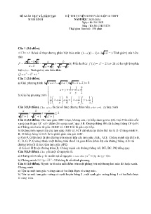 Đề thi tuyển sinh vào lớp 10 THPT vòng 2 môn Toán (Chuyên) - Năm học 2023-2024 - Sở GD&ĐT Ninh Bình
