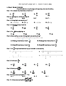Ôn tập giữa học kỳ I Toán 7 - Năm học 2023-2024