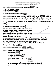 Bộ 5 đề ôn kiểm tra giữa học kỳ I môn Toán 9 - Năm học 2023-2024 (Có đáp án)